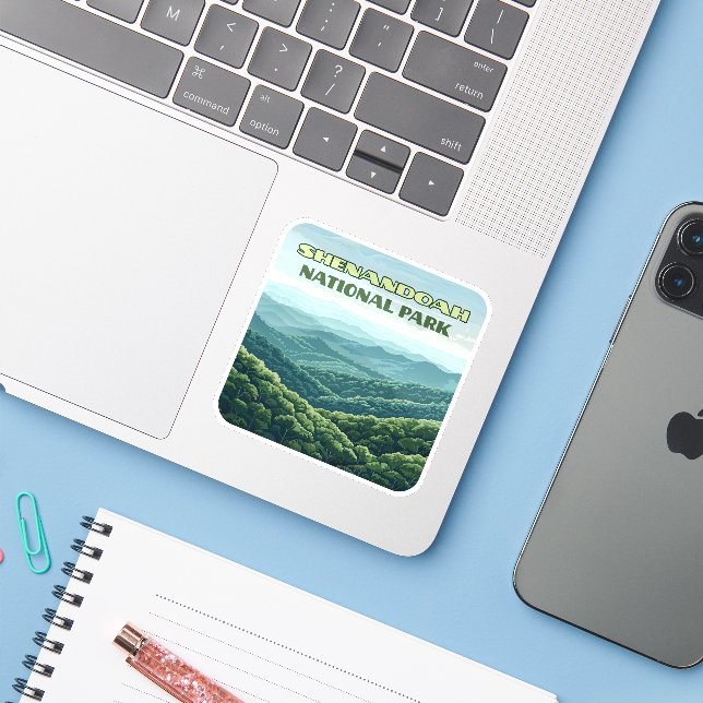 Adesivo Shenandoah National Park Virginia Blue Ridge Retro (Notebook com iPhone)
