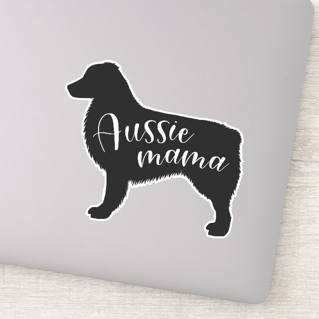 Adesivo Shepherd Silhouette Black australiano "Aussie Mama (Detalhe)