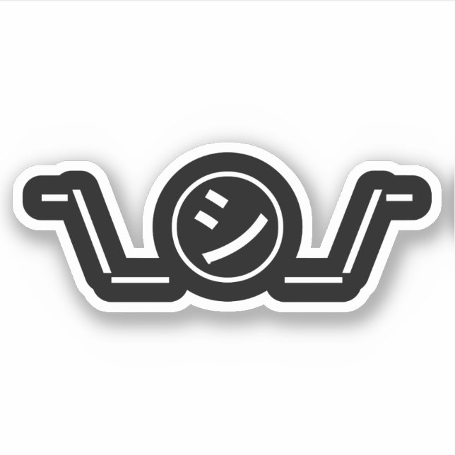Adesivo Shi Kana Shrug Emoticon ¯\_ ㋛_/ movimento Japonês  (Frente)