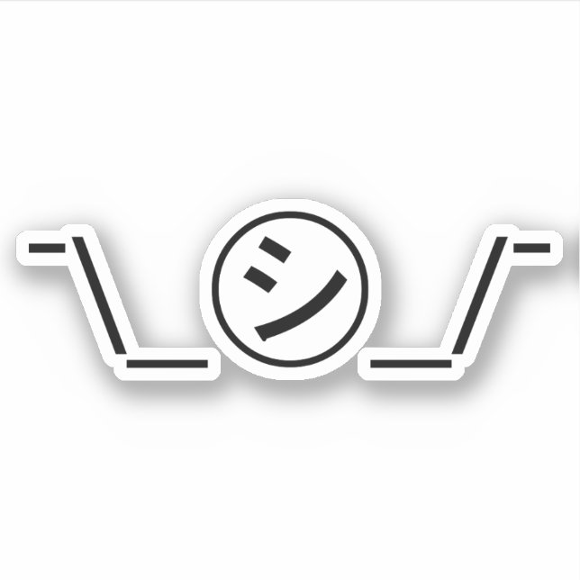 Adesivo Shi Kana Shrug Emoticon ¯\_ ㋛_/ movimento Japonês  (Frente)