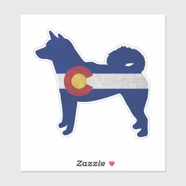 Adesivo Shiba Inu Hound Dog Breed Colorado Flag (Folha)