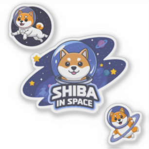 Adesivo Shiba Inu no Espaço, Shiba Inu Sticker