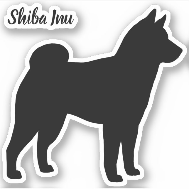 Adesivo Shiba Inu Silhouette Dog Breyl Sticker (Frente)
