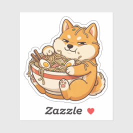 Adesivo Shiba Viciado em Ramen