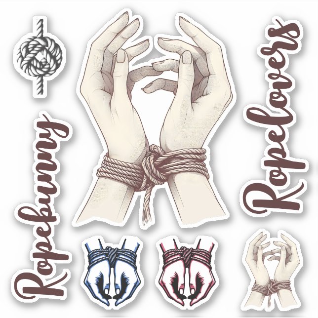 Adesivo Shibari Sticker Set: Personalize sua paixão (Frente)