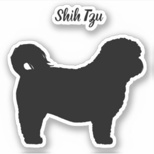 Adesivo Shih Tzu Dog Silhouette Dog Brey Vinyl Sticker
