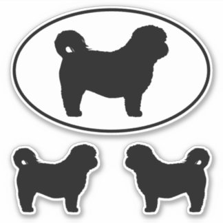 Adesivo Shih Tzu Silhouettes Cachorro Cachorro Vestido Vin