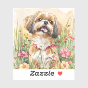 Adesivo Shih Tzu Sticker- Bonito Vinheta Cachorro
