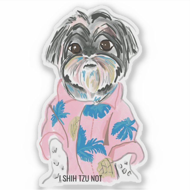 ADESIVO SHIHTZU DE CÃO PERSONALIZADO ADICIONAR O SEU (Frente)