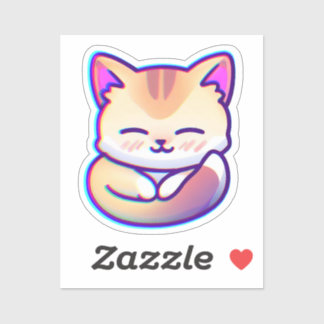 Adesivo shiny fluffy cat sticker