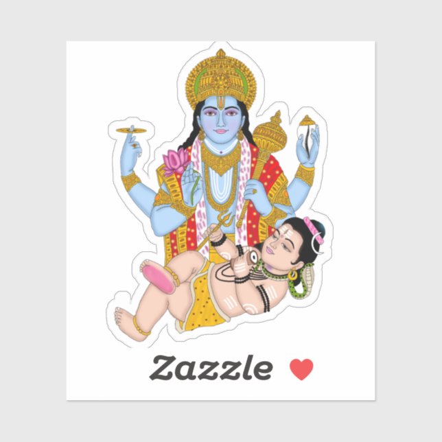 Adesivo Shiva & Vishnu Stickers – Divine Spiritual Sticker (Folha)