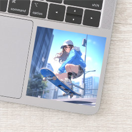 Adesivo 【SHOP限定イラスト】スケボーJKシール Seal｜寿司娘 GenerativeAI