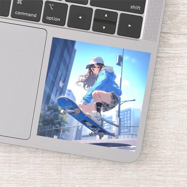 Adesivo 【SHOP限定イラスト】スケボーJKシール Seal｜寿司娘 GenerativeAI (Detalhe)