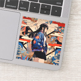 Adesivo 【SHOP限定イラスト】和柄JKシール 寿司娘 GenerativeAI