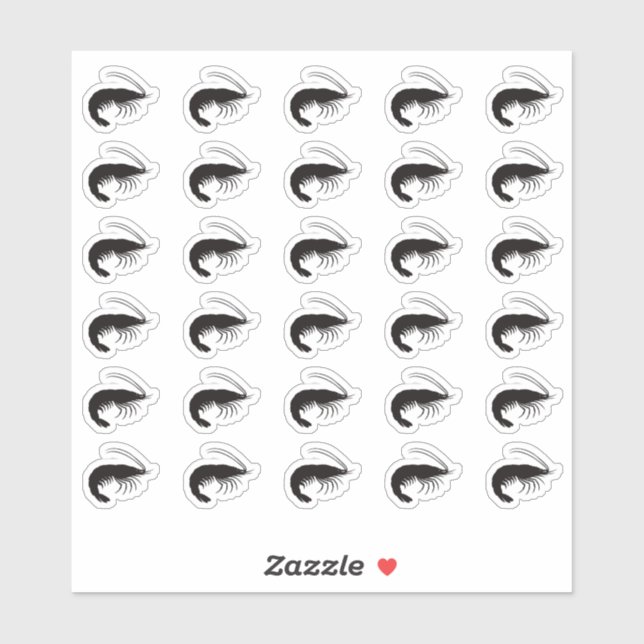 Adesivo Shrimp Wedding Place Card Food Meal Menu Choice (Folha)