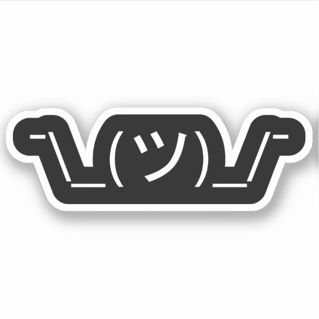 Adesivo Shrug Emoticon ¯\_(ツ)_/ movimento Japonês Kaomoji (Frente)