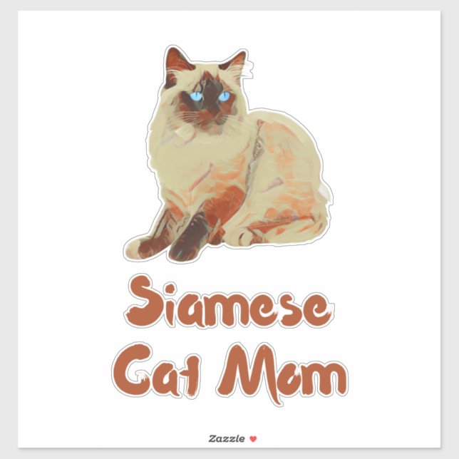 Adesivo Siamese Cat Mãe (Folha)