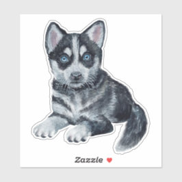 Adesivo Siberian Husky Puppy Cartoon Dog Sticker