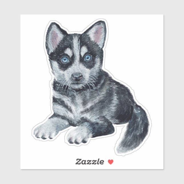 Adesivo Siberian Husky Puppy Cartoon Dog Sticker (Folha)