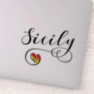 Adesivo Sicilian Heart Flag, Sicília