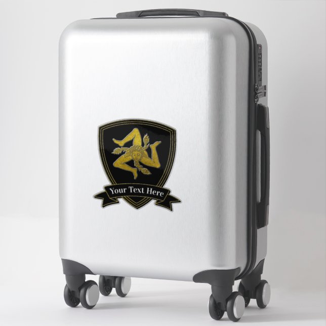 Adesivo Sicilian Trinacria Seu Texto (Mala)