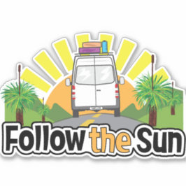 Adesivo Siga o protetor solar | Vinheta de Vanlife | VIAGE