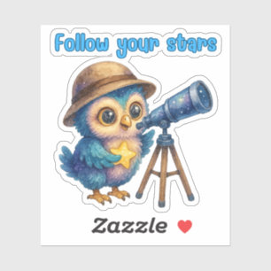 Adesivo Siga suas estrelas - coruja