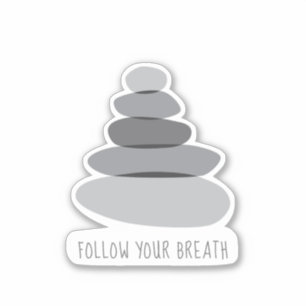 Adesivo Siga suas pedras do monte de pedras do Mindfulness