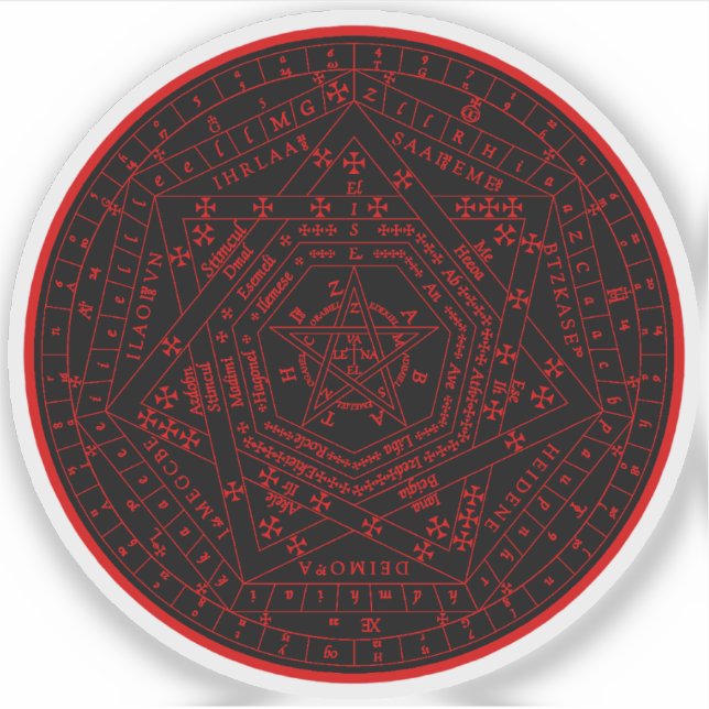Adesivo Sigillum Dei Aemeth (vermelho) (Frente)