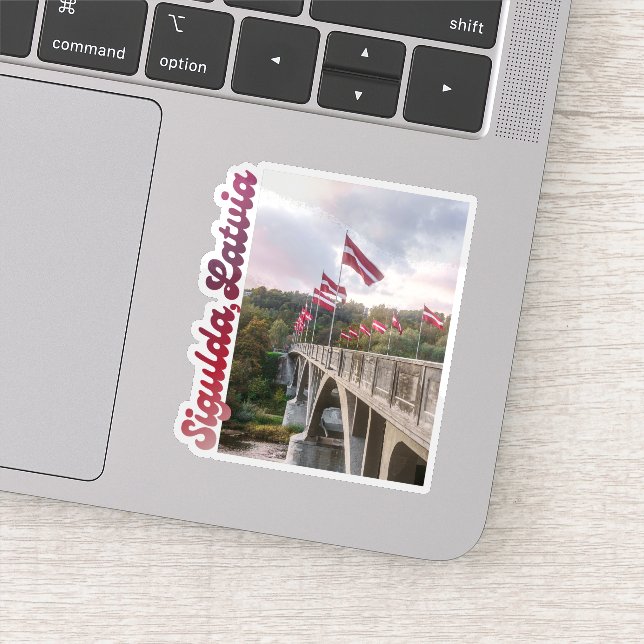 Adesivo Sigulda bridge photo, Latvia souvenir, laptop (Detalhe)