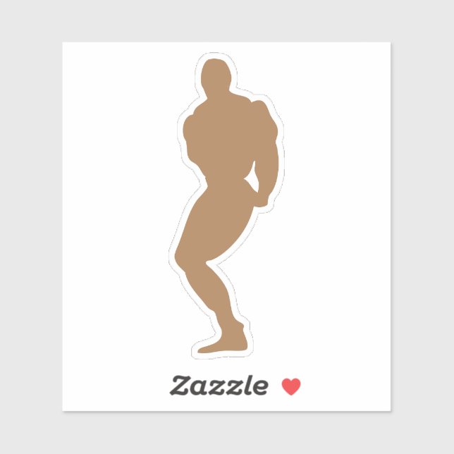 Adesivo silhouette bodybuilding 5 musculation pose 1 (Folha)