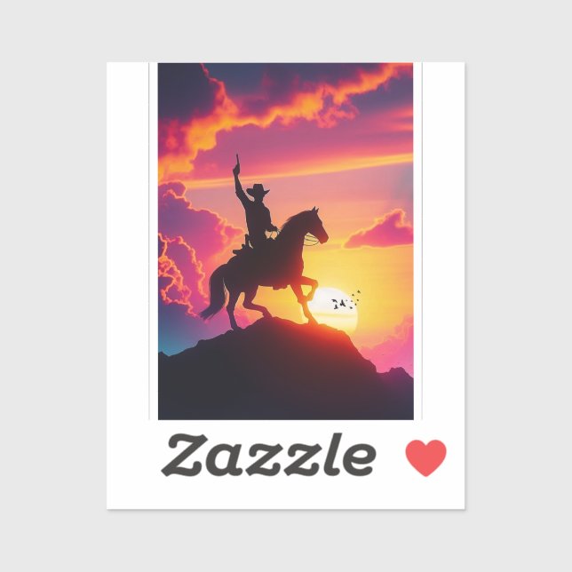 Adesivo Silhouette Cowboy (Folha)