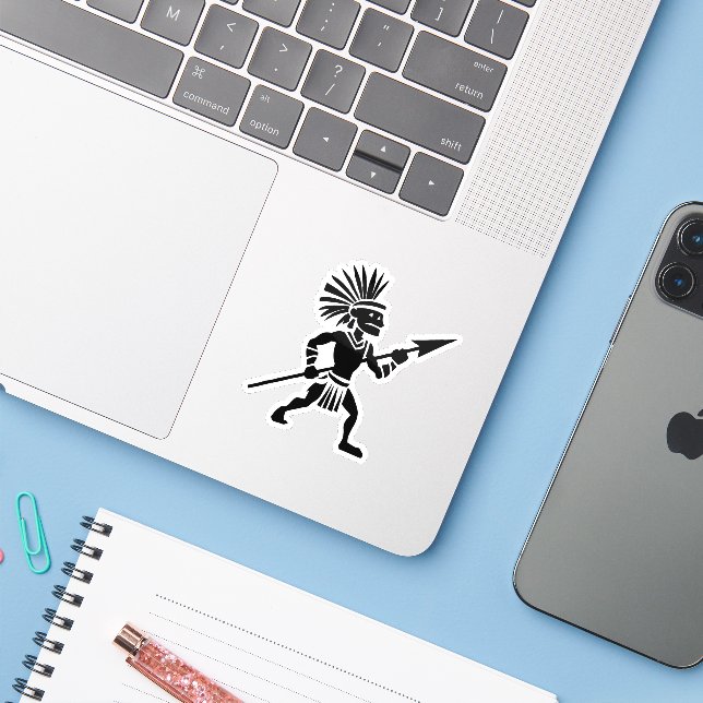 Adesivo Silhouette Warrior (Notebook com iPhone)