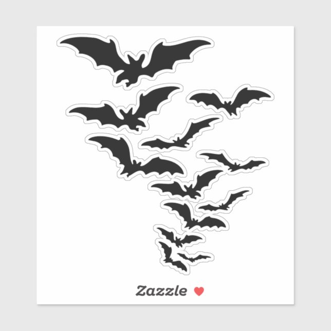 Adesivo Silhout da colônia de morcegos voadores (Folha)