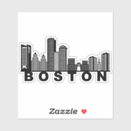 Adesivo Silhueta da Paisagem Urbana de Boston