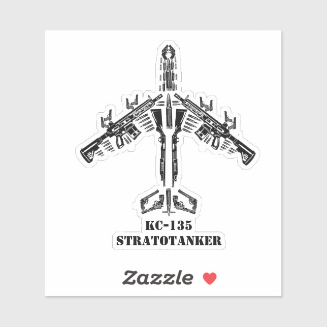 Adesivo Silhueta de armas de fogo do KC-135 (Folha)