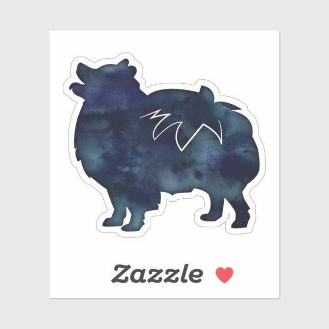 Adesivo Silhueta de Cachorros Pomeranianos (Folha)