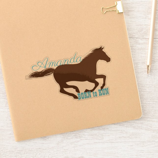 Adesivo Silhueta de cavalos correndo galopante personaliza (Notebook)