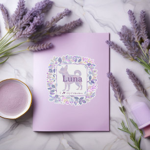 Adesivo Silhueta de chihuahua lavanda personalizada Chic