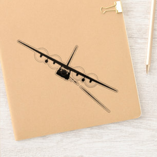 Adesivo Silhueta de visualização frontal AC-130 preta