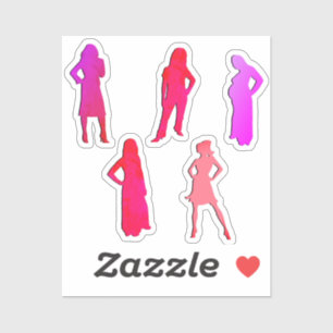 Adesivo Silhueta Feminina para Scrapbooking