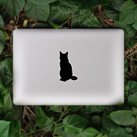 Silhueta Gato de Sentado de Cores Personalizado