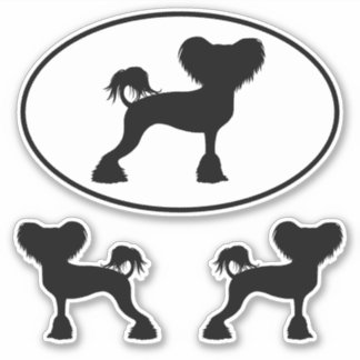 Adesivo Silhuettes Crestie Dog Stickers Chineses Deitados