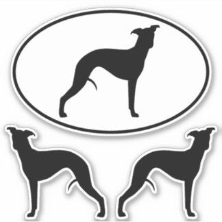 Adesivo Silhuettes Whippet Oval and DieCut Vinyl Stickers