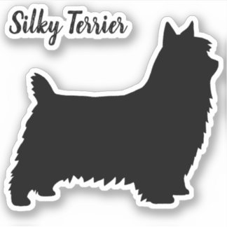 Adesivo Silky Terrier Silhouette Dog Break Vinil Sticker