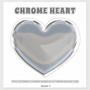 Adesivo Silver Chrome Heart