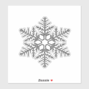 Adesivo Silver Faux Glitter Snowflake