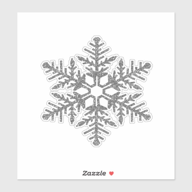 Adesivo Silver Faux Glitter Snowflake (Folha)