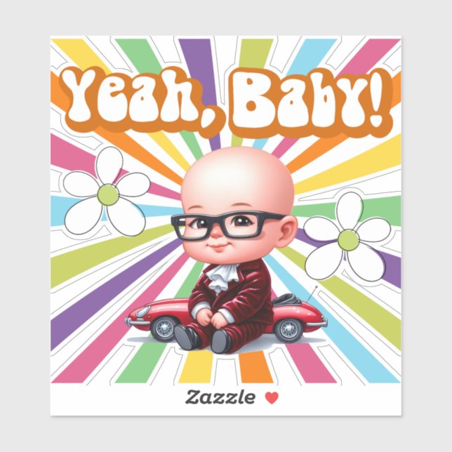 Adesivo Sim, Baby Retro (Folha)