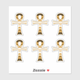 Adesivo Símbolo Ankh egípcio Faux Silver Metalílico Conjun